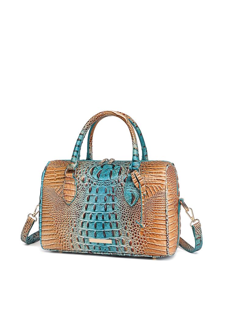 New European and American Handheld Underarm Crossbody Travel Retro Women's Bag Brahmin Crocodile Pattern