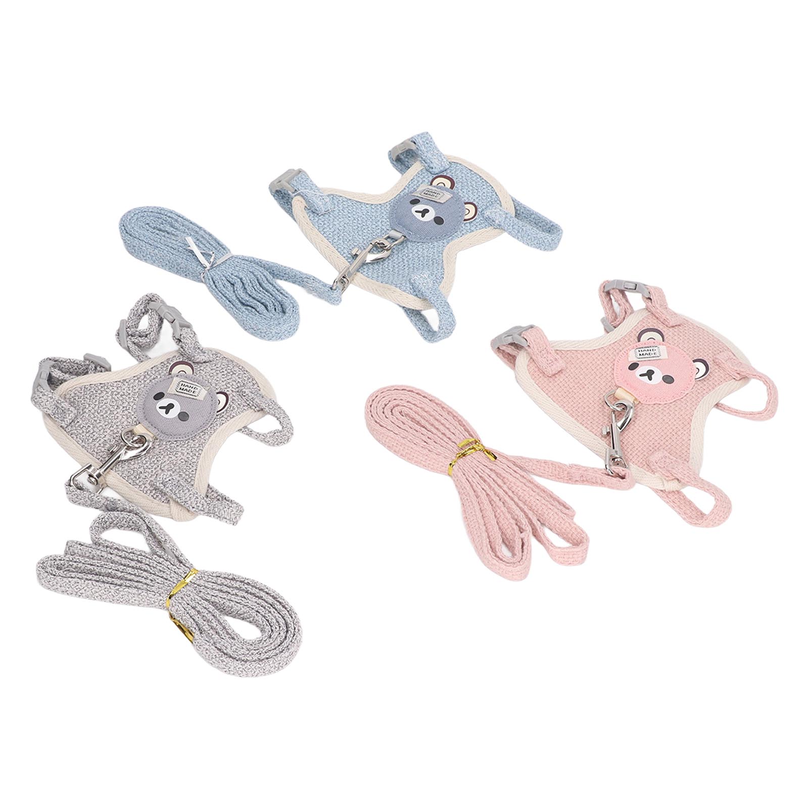 

3PCS Bunny Harness Leash Adorable Pattern Breathable Vest Harness Leash for Small Pets Walking Outdoor
