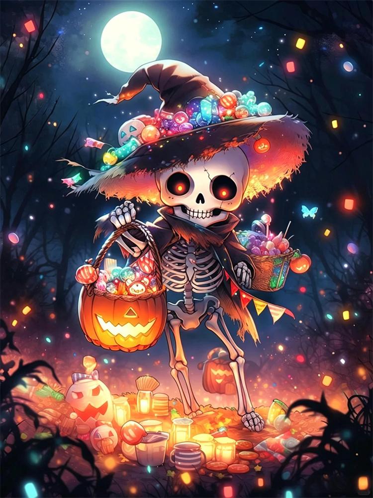 5D Diamond Painting Halloween Fantasy Dark Style Decoration DIY Full Diamond Mosaic Inlaid Cross Stitch Set Gift