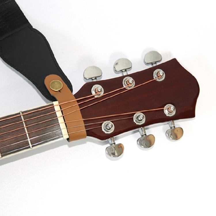 Guitar Neck Strap Leather Head Belt Holder Button Safe Lock Replacement Leather Headstock Adapter Tie Easy to Use