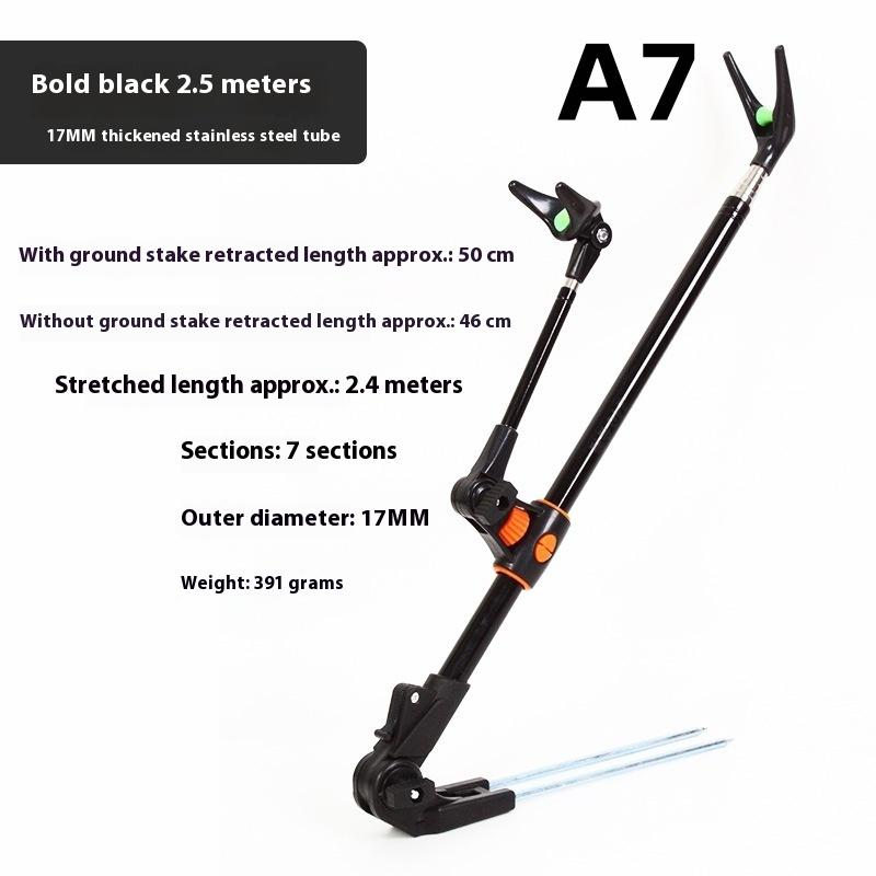 Thickened Telescopic Fishing Rod Bracket Fishing Rod Dual Purpose Bracket Fishing Rod Holder 1.7M/2.1M/2.5M Stainless Steel