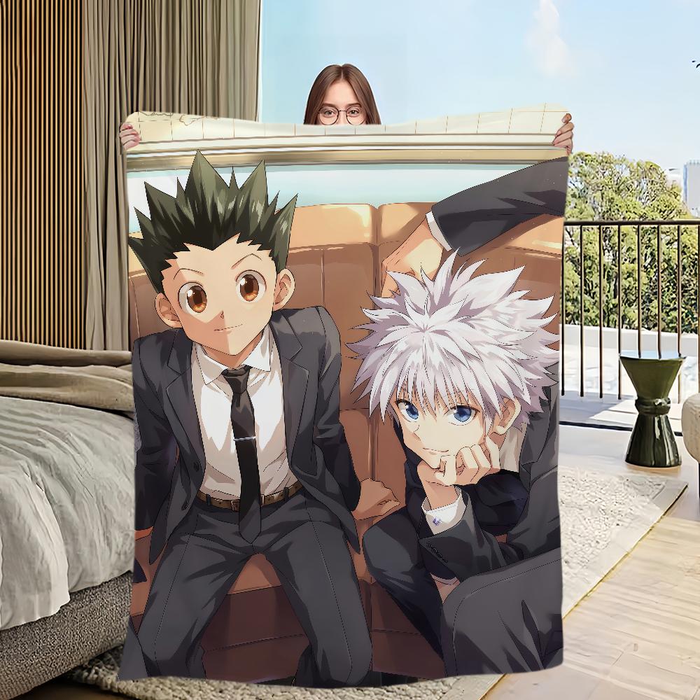 Comic Anime Kunst h-hunter h-hunter Gon Killua Flanell warm Komfort weiche Plüschdecke für Sofa Wohnzimmer Schlafzimmer Reise Geschenk