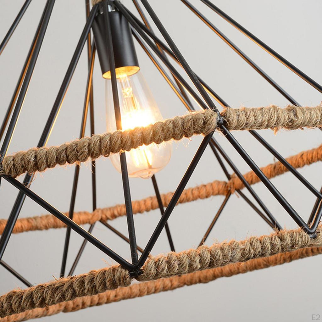 Lighting Metal Diamond Lampshade for Pendant Light Lamp Holders Black Hanging Farmhouse
