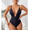 Women Sexy Deep V Neck Waist Shaping Open Crotch Thong One Piece Bodysuit