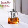 Heat-Resistant Glass Teapot with Colored Handle
