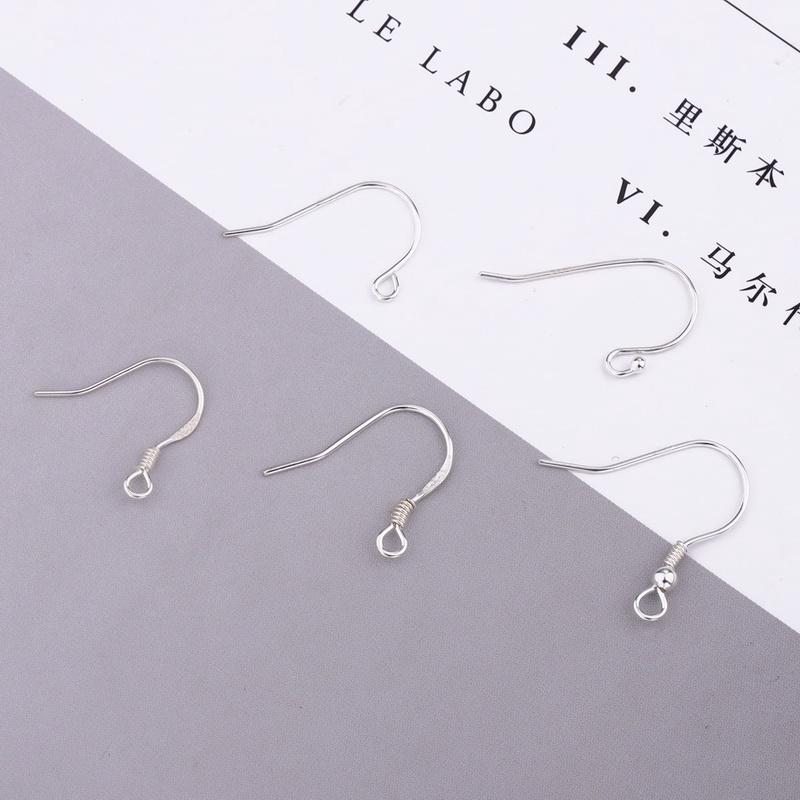 6pcs/pack Genuine 925 Sterling Silver Hook Ear Wire Hook Findings For DIY Jewelry Making Earring Accessories