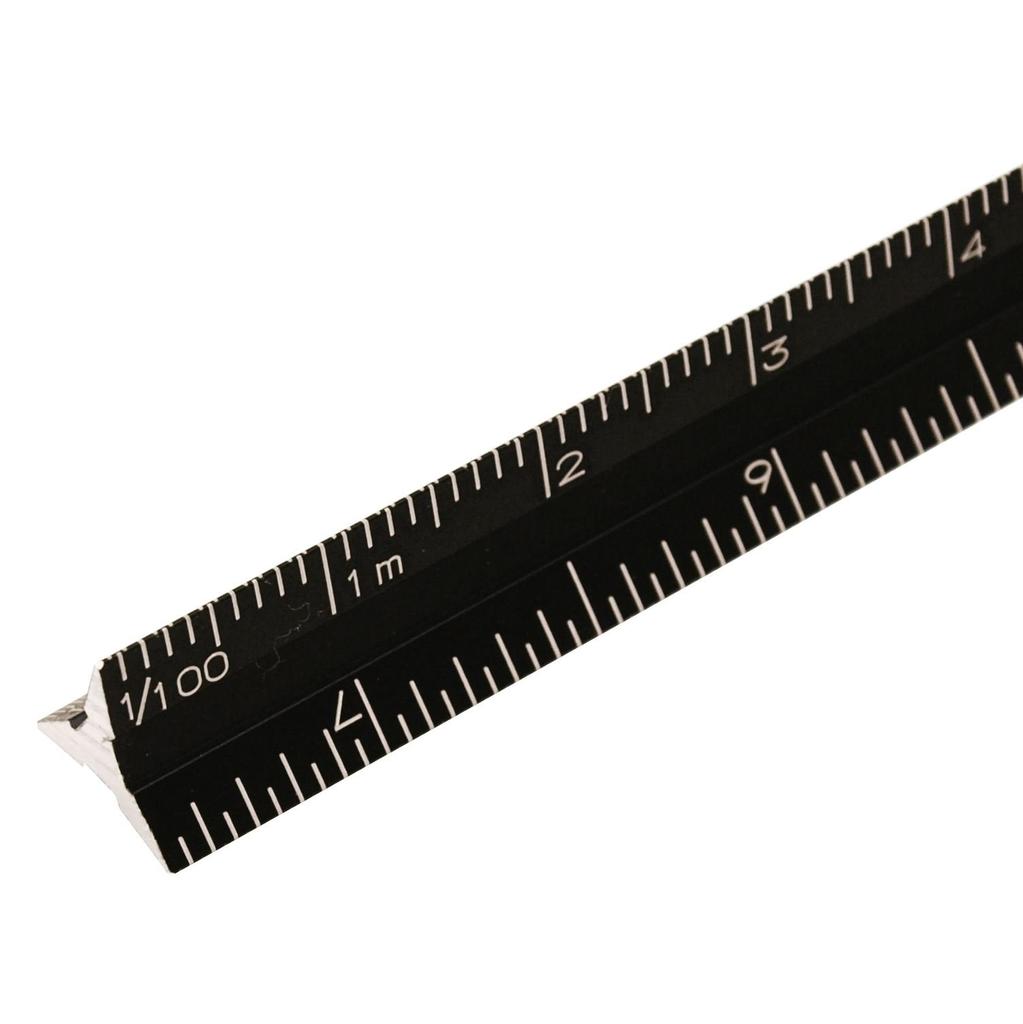 Staedtler Ruler, Triangular Scale, Aluminum, Zero Start, Black, 561, 7-9