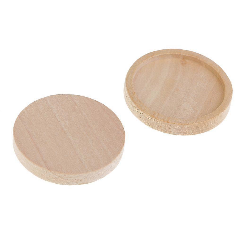 3x10 Pcs Stone Base Support Blank Round Setting Base Charm Cabochon Wood - 25 mm