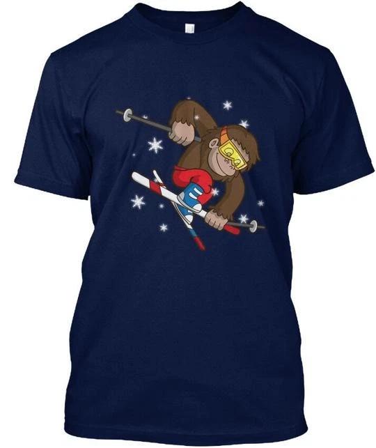Ski Jump Bigfoot Sasquatch Winter Sports T shirt Made in the USA Size S to 5XL S