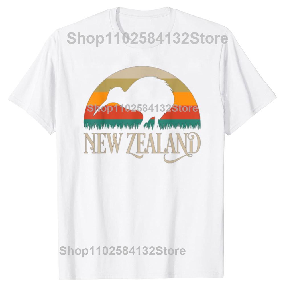 Funny New Zealand Kiwi Vintage Bird Graphic T-shirts 's Fashion Casual Tshirt 100% Cotton Loose Oversized T Shirt