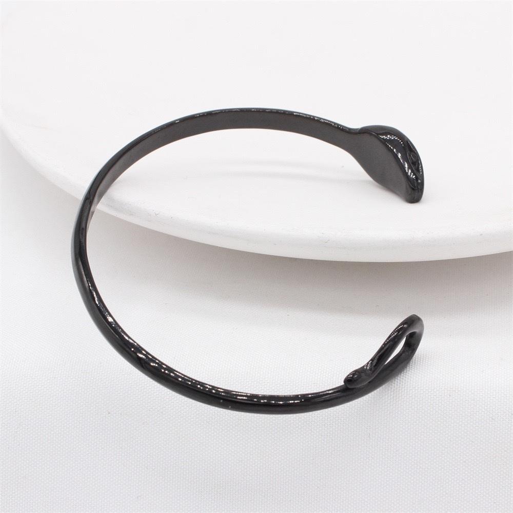 Snake Bangle 316L Stainless Steel Silver Golden Sperent Cobra Bracelet чёрный