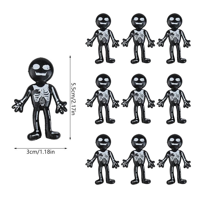 10/30Pcs Scary Halloween Stretchable Skull Skeleton Anti Stress Toy for Kids Birthday Party Favors Halloween Party Pinata Filler