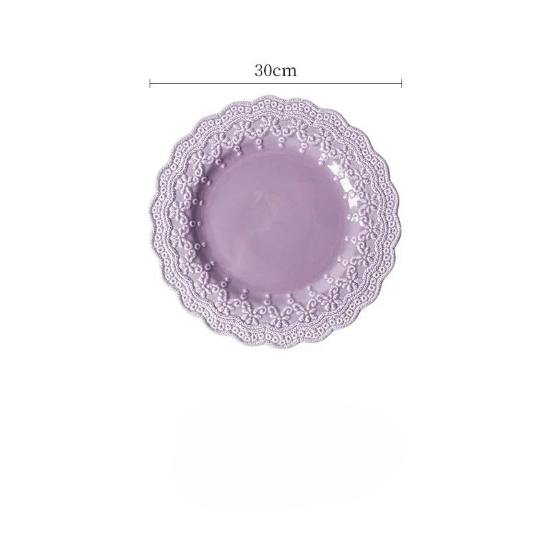 

Фиолетовый Диск Кружево Рельеф Серия Керамическая Посуда Миска Тарелка Посуда