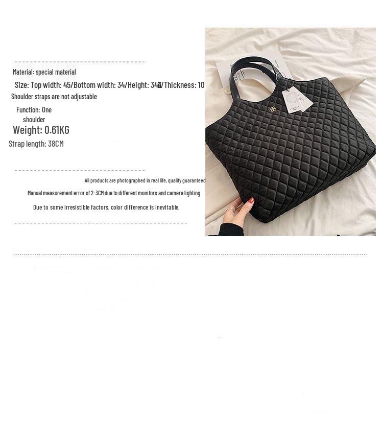 Sense Bag Damen Große Kapazität Rautenmuster Oxford Tote - Herbst/Winter Kollektion 2024