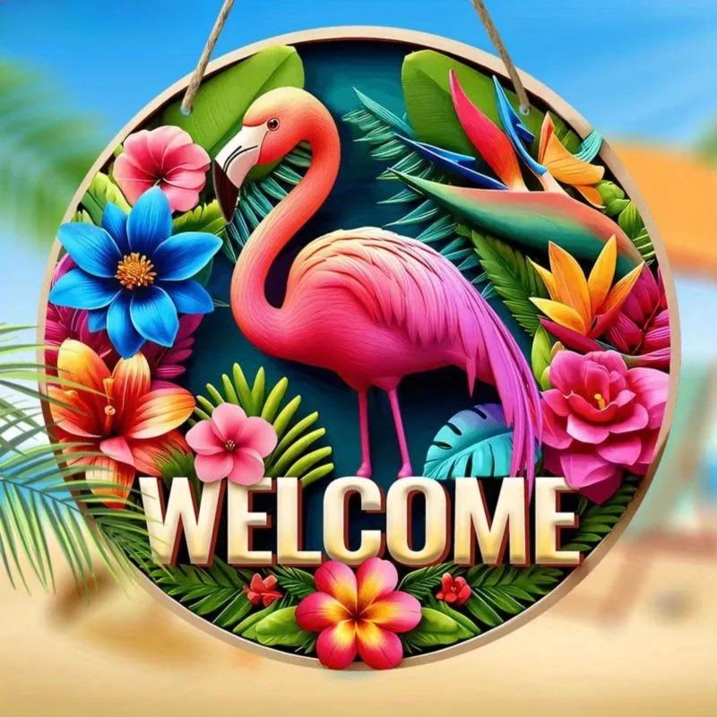 2D Flat Hanging Decorative Metal Sign Hand Painted Art