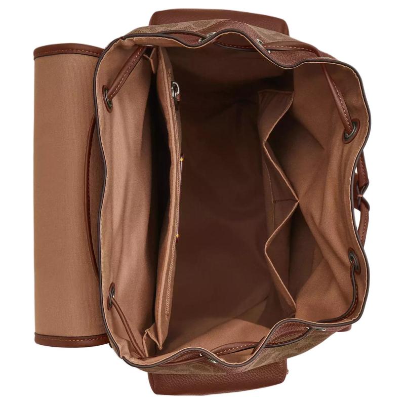 COACH PEANUTS Collaboration Sprint 29 Hardware Accessories Brand Print Coated Canvas Backpack Large Men's Ochre
