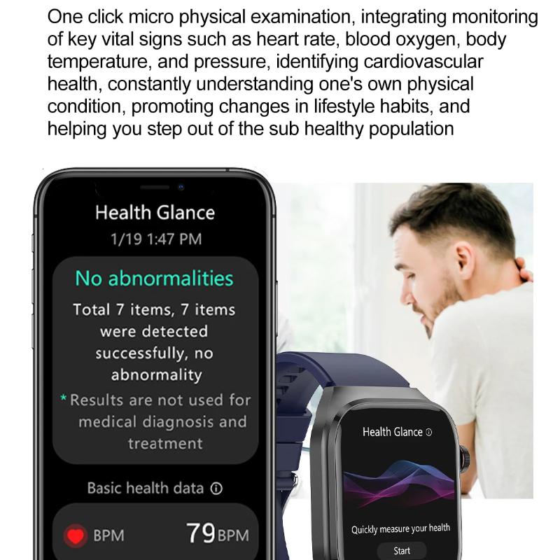 2025 Νέο Ακριβές Ρολόι Smartwatch Μέτρησης Λίπους Αίματος και Ουρικού Οξέος Ανδρικό Μικροφυσική Εξέταση Υγεία Πέντε Οργάνων HealthClock Κλήση Bluetooth Smartwatch