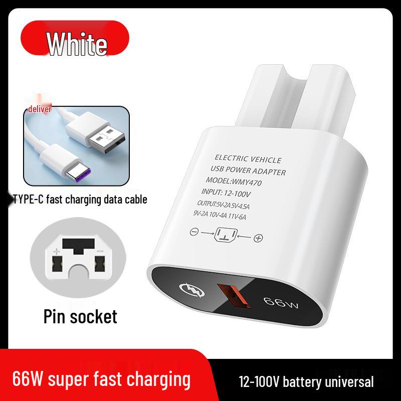 Universal 66W Flash USB Charger for Electric Vehicles (48V-100V)