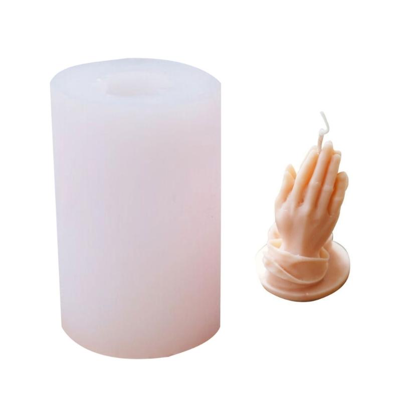 Silicone Molds Hand Candle Buddha Beads Prayer Gesture Candle Mold Hand Shaped Resin Casting Mould