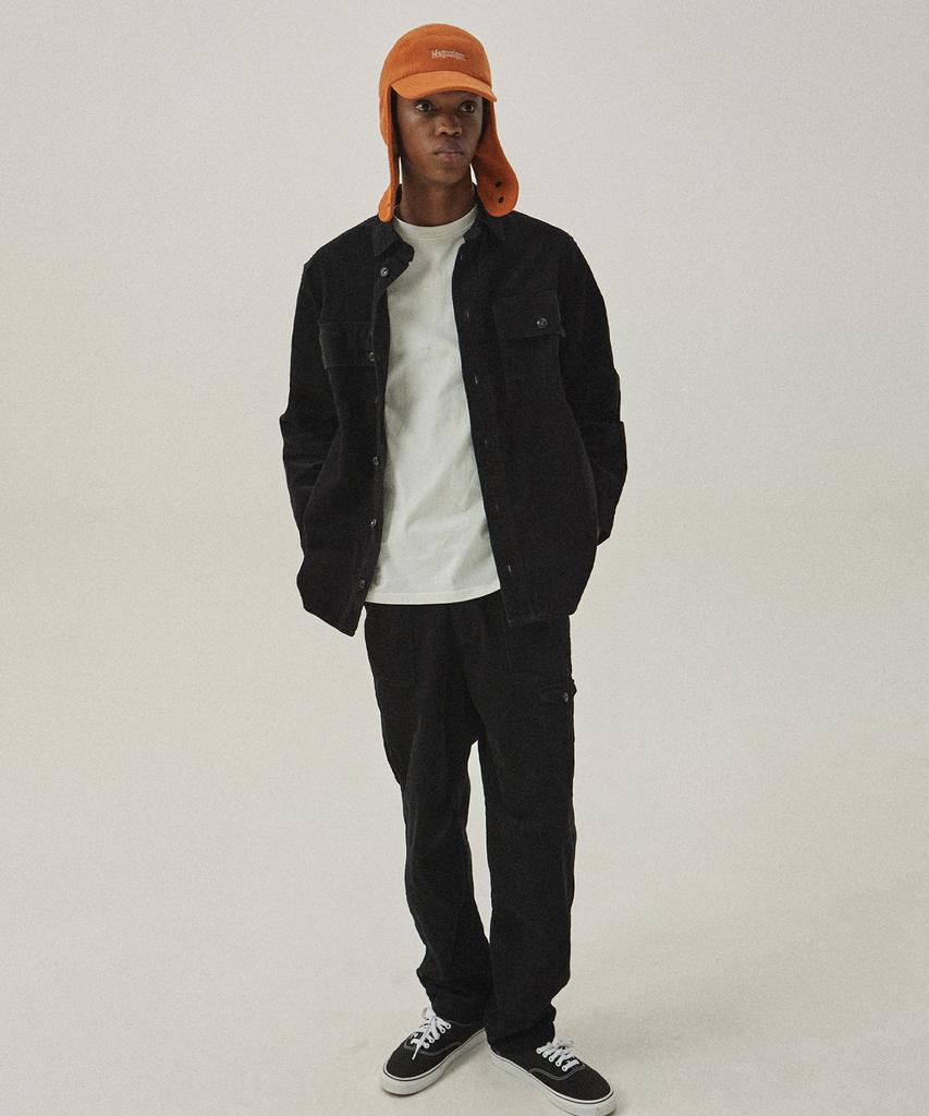MAGOODGAN Labor 2113 Corduroy Utility Loose Fit Black Shirt