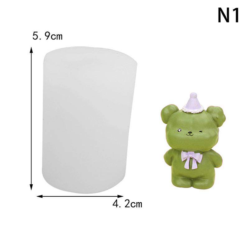 3D Silicone Candle Mold Diy Cute Bear Pet Candle Chocolate Ice Cake Making Supplies Handmade Soap Plaster Resin Mold Decor Gifts