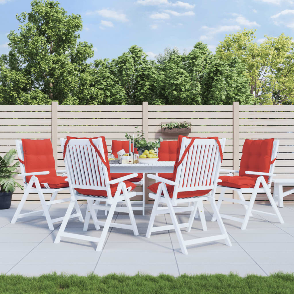 Low Backrest Cushions 6 Pcs Red Oxford Fabric
