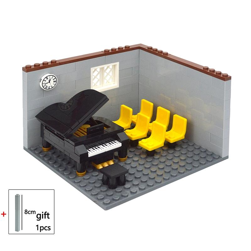 City House Building Blocks Toys MOC Furniture Model Bricks Bedroom Living Room Bathroom Pool Table Study-room For Children Gifts