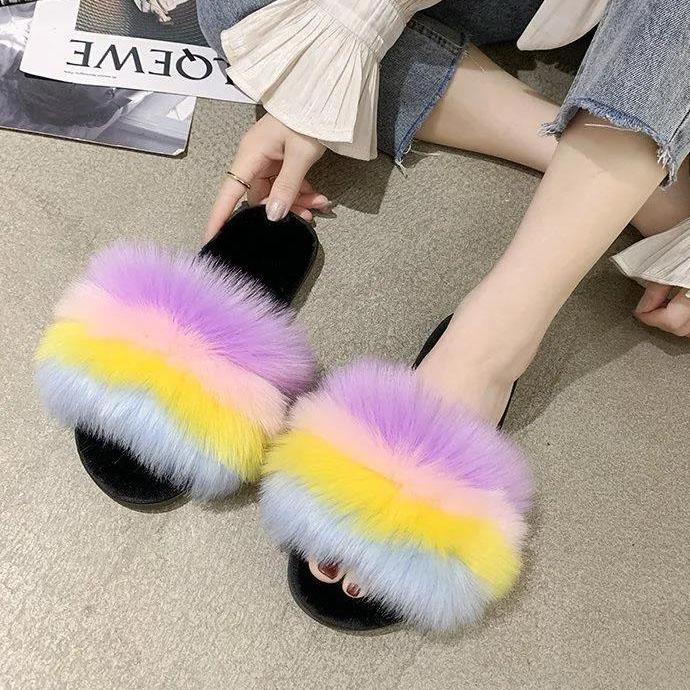 Dámské podzimní a zimní vlněné pantofle Dámské univerzální protiskluzové s plochou podrážkou Krásné pantofle Ležérní domácí pantofle