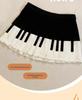 Retro černobílá plisovaná sukně s designem klavíru - Krátká, umělecká, pro jaro až podzim, malá velikost