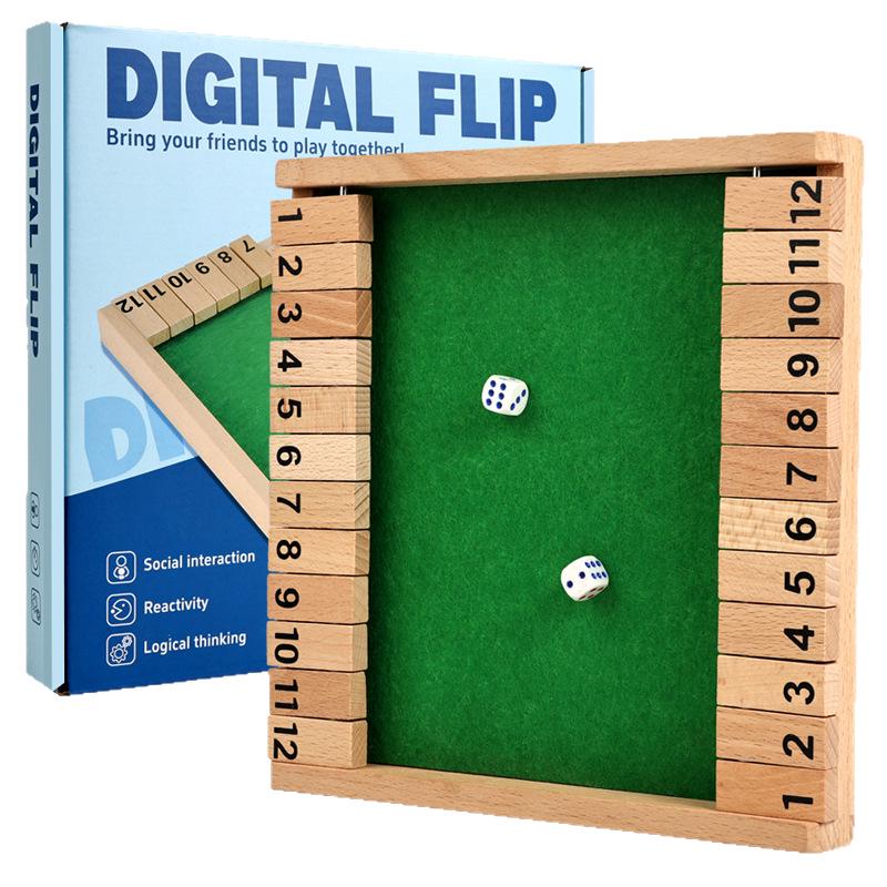 Kids' Wooden Logic Puzzle: Two-Player Number Flip Game for Ages 3+ - Educational & Fun