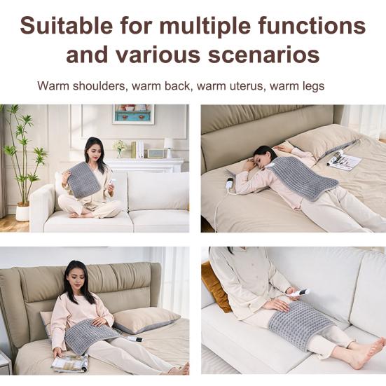 75W Electric Heating Blanket Back Neck Shoulder Pain Relief 9-Gear Temp 4-Gear Timer Flannel Electric Warming Pad UK Socket
