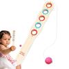 Jeu de balle sur ficelle élastique avec raquettes en bois Balle rouge Raquettes en bois avec balle Coordination œil-main