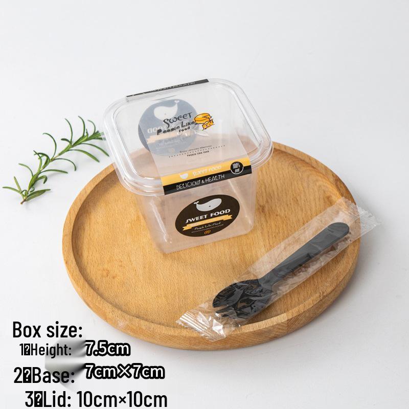 Square Mousse Soy Milk Cake Box: Wooden Cup Packaging for Tiramisu and Dessert Baking