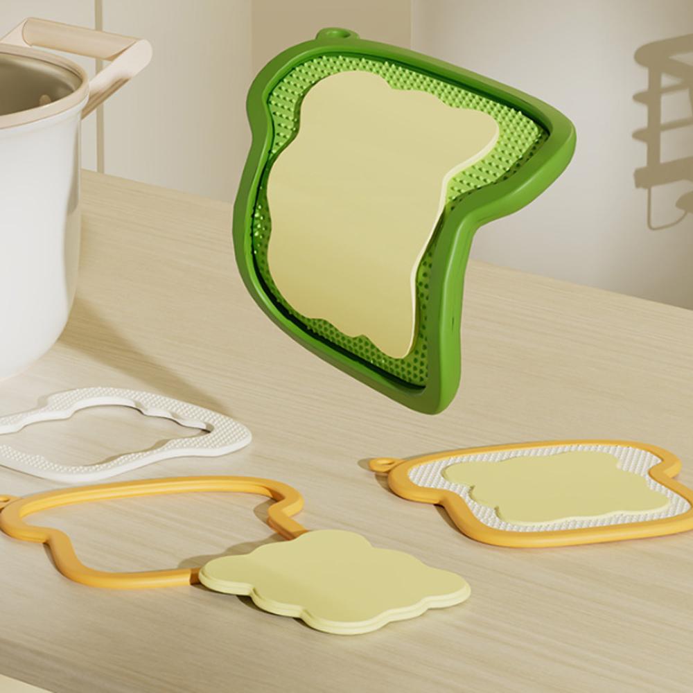 3 In 1 Silicone Insulation Mat Bread Slice Shaped Removable Casserole Coaster Anti-scalding Silicone Placemat Kitchen Utensils