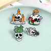 Unique And Stylish Skull-shaped Brooch Pin Candle And Crystal Ball Design For Fashion Lovers