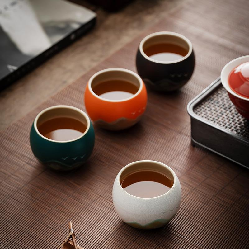 Merchandise high-end gift box tea set teacup new Chinese style green mountain flying bird outdoor souvenir festival commemoration