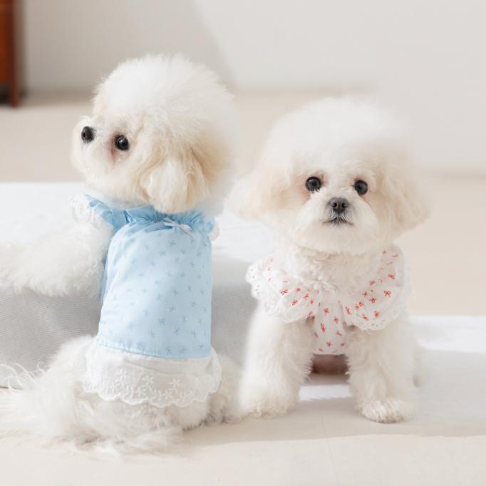Lightweight Printed Pet Dress, Breathable Summer Skirt for Small Dogs & Cats, Cute Floral Style, Multi Sizes for Daily Wear & Photos