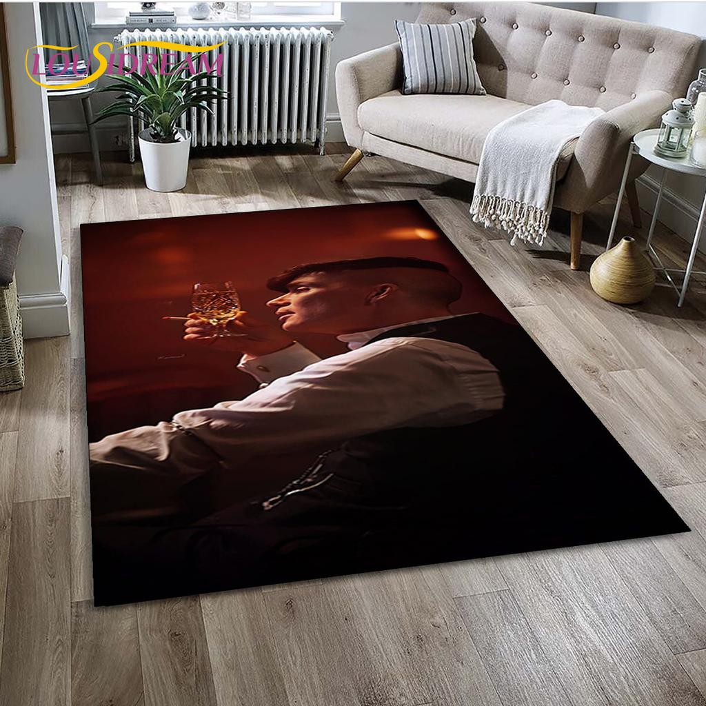 P-Peaky Blinders Tommy Shelby Area Rug,Carpet Rug for Home Living Room Children's Bedroom Sofa Doormat Decor,Non-slip Floor Mat