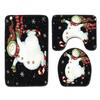 Christmas Shower Curtain Floor Mat Combination Four-Piece Set Bathroom Non-Slip Mat Toilet Absorbent Door Mat Carpet