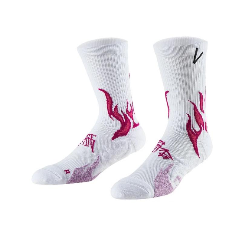 

Носки для бега с рисунком огня и поддержкой свода стопы, дышащие, мягкие, компрессионные носки для мужчин и женщин, длина до щиколотки, велосипедные носки one size красный