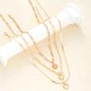 3Pcs/Set Boho Heart Pendant Necklace for Women European And American Copper Metal Gold Color Hollow Love Necklace Punk Jewelry