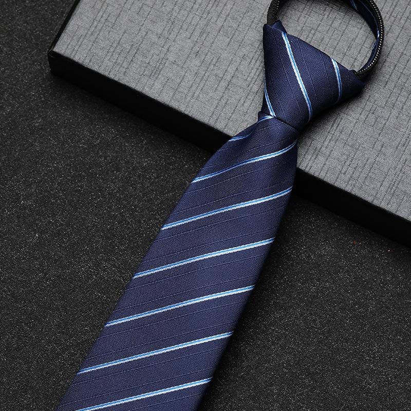 Business Dress Lazy Zipper Free Groom Best Man Wedding Korean Narrow Shirt Striped Plaid Tie
