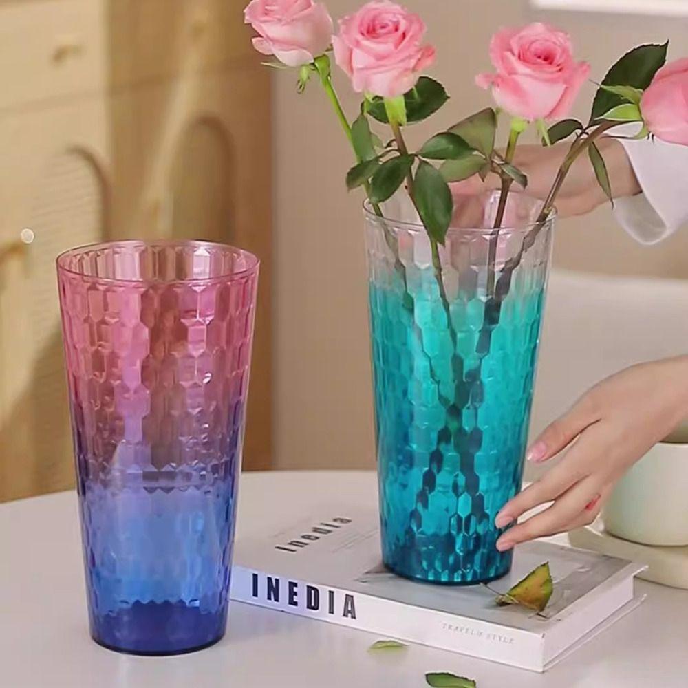 Modern Flower Bucket Simple Hydroponic Flower Planter Two-color Vase  Gift