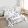 Monaco Grand Prix Circuit Map Bedding set (1 duvet cover, 2 pillowcases, duvet not included), Black and White F1 Track Infographic Art Print