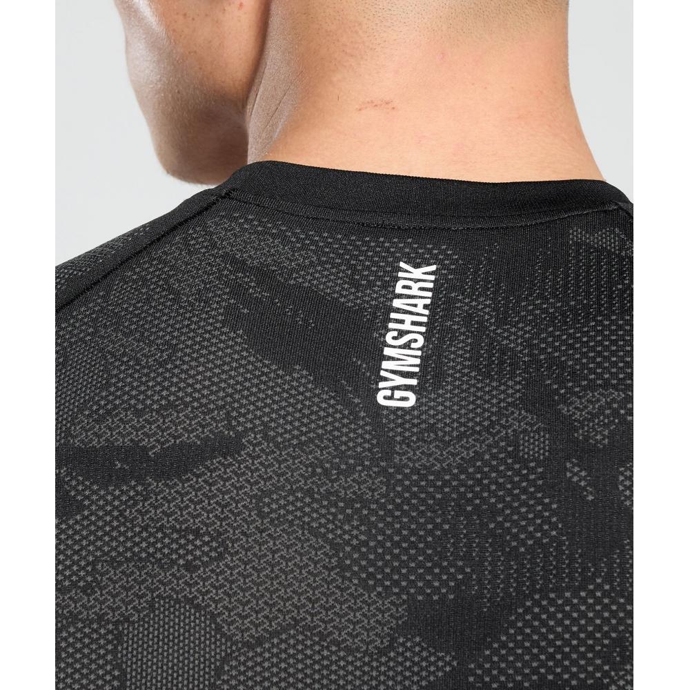 Gymshark Geo Seamless T-Shirt Schwarz Anthrazit A5a2d Bbf9