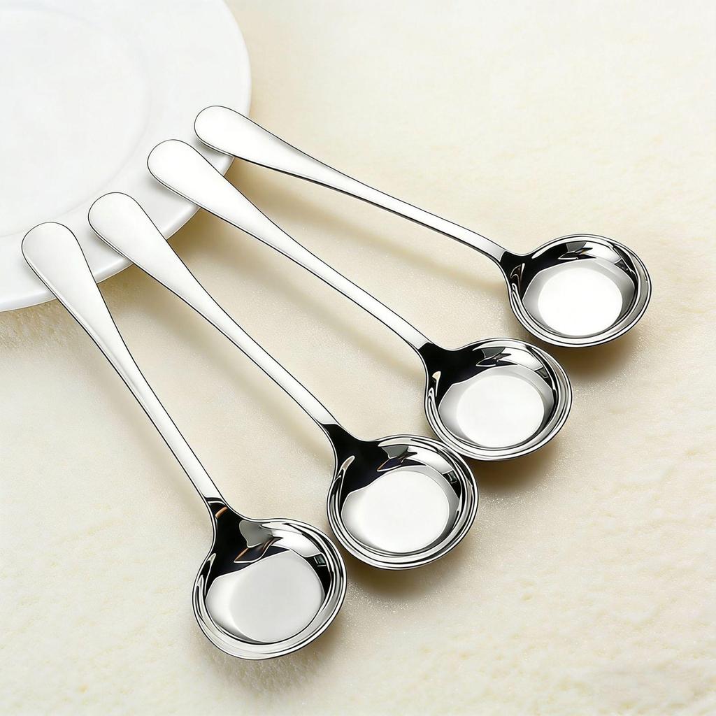 Stainless Steel Thickened Round Head Soup Spoon