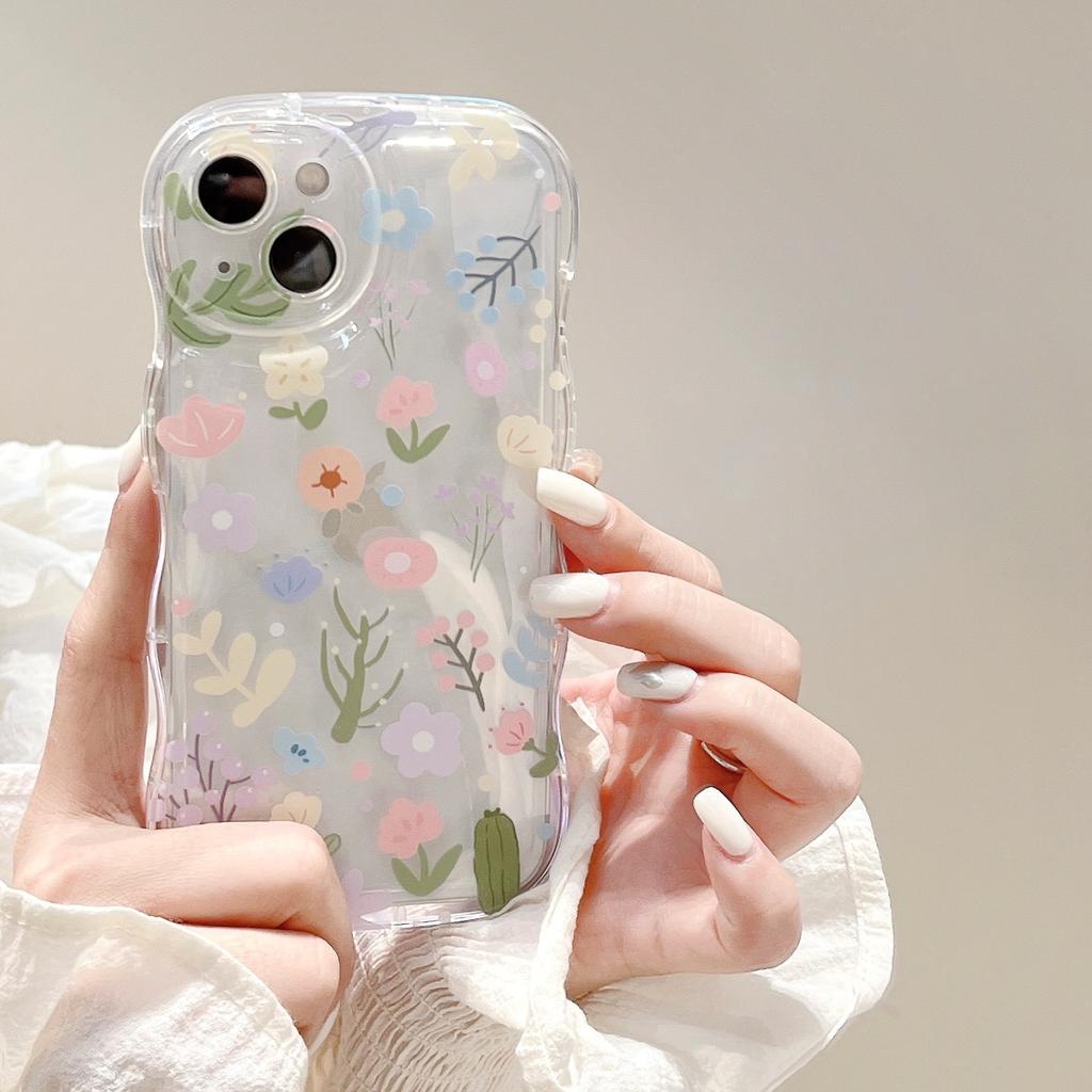 Colorful Floral Application iPhone17 Protective Case for Women 16 Anti-drop Apple 13 Spring and Summer 12 Flower Chain Mobile Phone Case