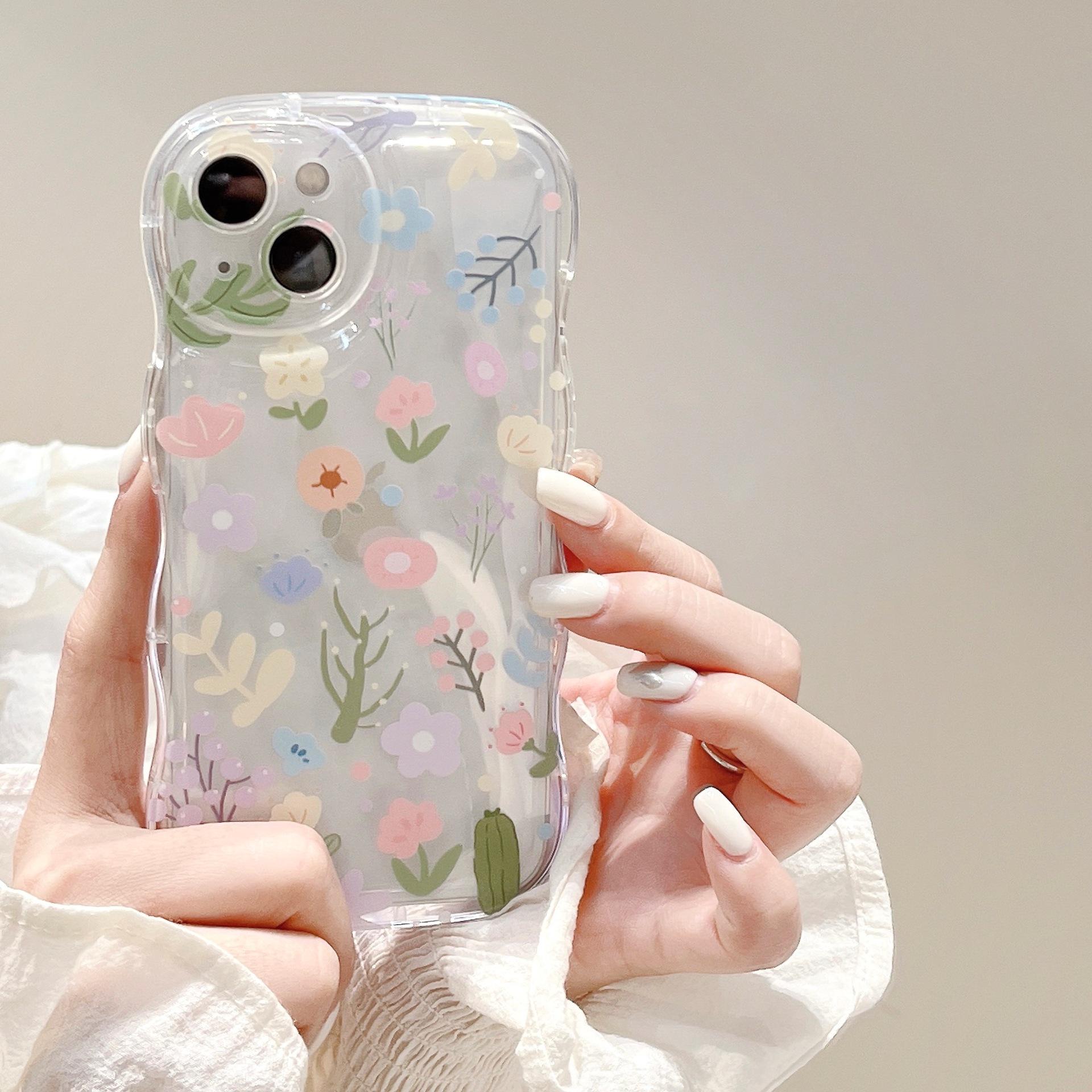 

Colorful Florals Suitable for IPhone 15 Protective Cover for Women 16 Anti Fall Apple 13 Spring and Summer 12 Flower Chain Mobile Phone Case iPhone16PROMAX