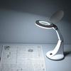 OHM Electric L-ZOOM LED Stand Light with Magnifying Glass, DS-L30B-W, 08-0871