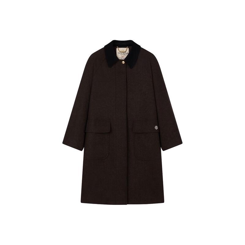 Teenie Weenie Women's Wool Blend Trench Style Long Coat